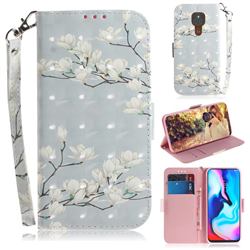 Magnolia Flower 3D Painted Leather Wallet Phone Case for Motorola Moto G9 Play