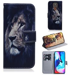 Lion Face PU Leather Wallet Case for Motorola Moto G9 Play