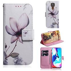 Magnolia Flower PU Leather Wallet Case for Motorola Moto G9 Play