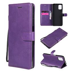 Retro Greek Classic Smooth PU Leather Wallet Phone Case for Motorola Moto G9 Plus - Purple