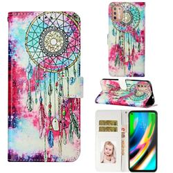 Butterfly Chimes PU Leather Wallet Case for Motorola Moto G9 Plus