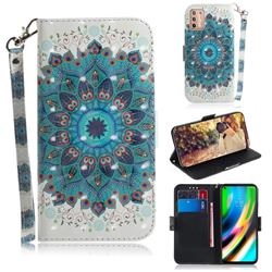 Peacock Mandala 3D Painted Leather Wallet Phone Case for Motorola Moto G9 Plus