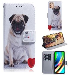 Pug Dog PU Leather Wallet Case for Motorola Moto G9 Plus