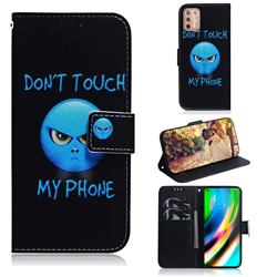 Not Touch My Phone PU Leather Wallet Case for Motorola Moto G9 Plus