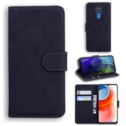 Retro Classic Skin Feel Leather Wallet Phone Case for Motorola Moto G Play(2021) - Black