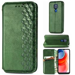 Ultra Slim Fashion Business Card Magnetic Automatic Suction Leather Flip Cover for Motorola Moto G Play(2021) - Green