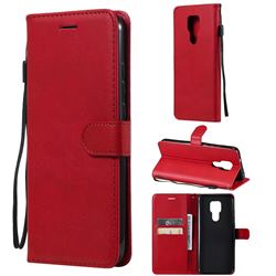 Retro Greek Classic Smooth PU Leather Wallet Phone Case for Motorola Moto G Play(2021) - Red