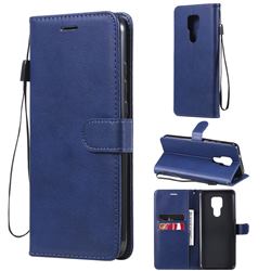 Retro Greek Classic Smooth PU Leather Wallet Phone Case for Motorola Moto G Play(2021) - Blue