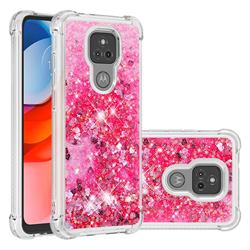 Dynamic Liquid Glitter Sand Quicksand TPU Case for Motorola Moto G Play(2021) - Pink Love Heart