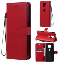 Retro Greek Classic Smooth PU Leather Wallet Phone Case for Motorola Moto G Power 2021 - Red