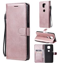 Retro Greek Classic Smooth PU Leather Wallet Phone Case for Motorola Moto G Power 2021 - Rose Gold