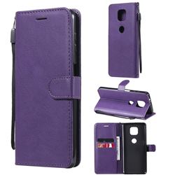 Retro Greek Classic Smooth PU Leather Wallet Phone Case for Motorola Moto G Power 2021 - Purple