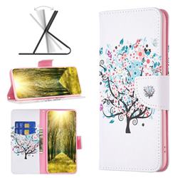 Colorful Tree Leather Wallet Case for Motorola Moto G Power 2022