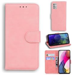 Retro Classic Skin Feel Leather Wallet Phone Case for Motorola Moto G Stylus 2021 - Pink