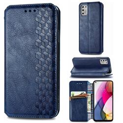 Ultra Slim Fashion Business Card Magnetic Automatic Suction Leather Flip Cover for Motorola Moto G Stylus 2021 - Dark Blue