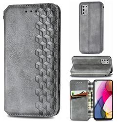 Ultra Slim Fashion Business Card Magnetic Automatic Suction Leather Flip Cover for Motorola Moto G Stylus 2021 - Grey