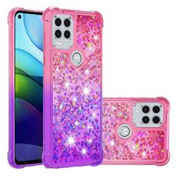 Rainbow Gradient Liquid Glitter Quicksand Sequins Phone Case for Motorola Moto G Stylus 2021 5G - Pink Purple