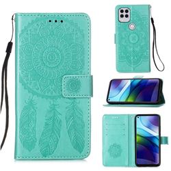 Embossing Dream Catcher Mandala Flower Leather Wallet Case for Motorola Moto G Stylus 2021 5G - Green