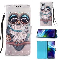 Sweet Gray Owl 3D Painted Leather Wallet Case for Motorola Moto G Stylus 2021 5G