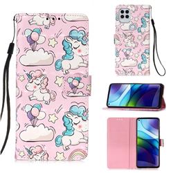 Angel Pony 3D Painted Leather Wallet Case for Motorola Moto G Stylus 2021 5G