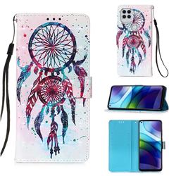 ColorDrops Wind Chimes 3D Painted Leather Wallet Case for Motorola Moto G Stylus 2021 5G