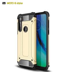 King Kong Armor Premium Shockproof Dual Layer Rugged Hard Cover for Motorola Moto G Stylus - Champagne Gold