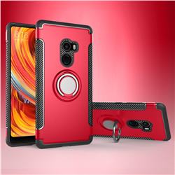 Armor Anti Drop Carbon PC + Silicon Invisible Ring Holder Phone Case for Xiaomi Mi Mix 2 - Red