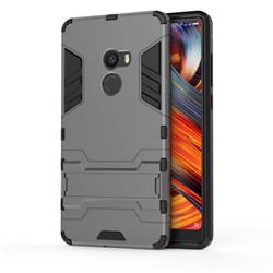 Armor Premium Tactical Grip Kickstand Shockproof Dual Layer Rugged Hard Cover for Xiaomi Mi Mix 2 - Gray