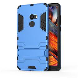 Armor Premium Tactical Grip Kickstand Shockproof Dual Layer Rugged Hard Cover for Xiaomi Mi Mix 2 - Light Blue
