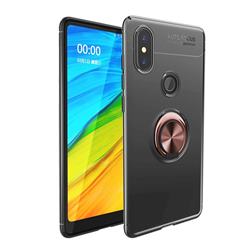 Auto Focus Invisible Ring Holder Soft Phone Case for Xiaomi Mi Mix 2S - Black Gold