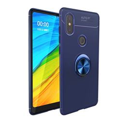 Auto Focus Invisible Ring Holder Soft Phone Case for Xiaomi Mi Mix 2S - Blue