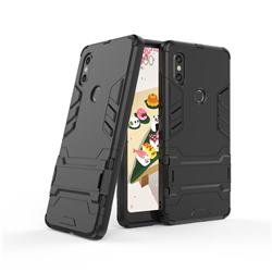 Armor Premium Tactical Grip Kickstand Shockproof Dual Layer Rugged Hard Cover for Xiaomi Mi Mix 2S - Black