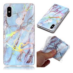 Light Blue Marble Pattern Bright Color Laser Soft TPU Case for Xiaomi Mi Mix 2S