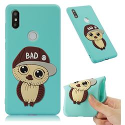 Bad Boy Owl Soft 3D Silicone Case for Xiaomi Mi Mix 2S - Sky Blue