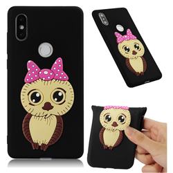 Bowknot Girl Owl Soft 3D Silicone Case for Xiaomi Mi Mix 2S - Black