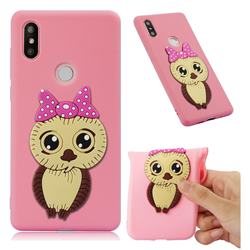 Bowknot Girl Owl Soft 3D Silicone Case for Xiaomi Mi Mix 2S - Pink