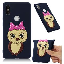 Bowknot Girl Owl Soft 3D Silicone Case for Xiaomi Mi Mix 2S - Navy