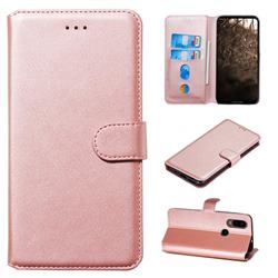 Retro Calf Matte Leather Wallet Phone Case for Motorola One Action - Pink
