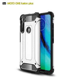 King Kong Armor Premium Shockproof Dual Layer Rugged Hard Cover for Motorola Moto One Fusion Plus - White