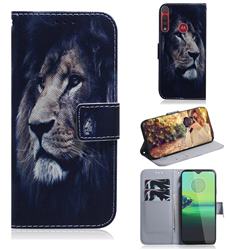 Lion Face PU Leather Wallet Case for Motorola One Macro