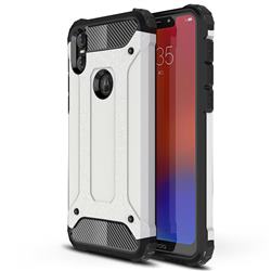 King Kong Armor Premium Shockproof Dual Layer Rugged Hard Cover for Motorola One (P30 Play) - White