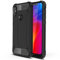 King Kong Armor Premium Shockproof Dual Layer Rugged Hard Cover for Motorola One Power (P30 Note) - Black Gold