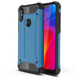King Kong Armor Premium Shockproof Dual Layer Rugged Hard Cover for Motorola One Power (P30 Note) - Sky Blue