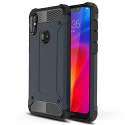 King Kong Armor Premium Shockproof Dual Layer Rugged Hard Cover for Motorola One Power (P30 Note) - Navy