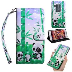 Eating Bamboo Pandas 3D Painted Leather Wallet Case for Motorola One Zoom