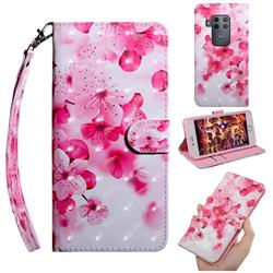Peach Blossom 3D Painted Leather Wallet Case for Motorola One Zoom