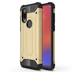King Kong Armor Premium Shockproof Dual Layer Rugged Hard Cover for Motorola Moto P40 - Champagne Gold