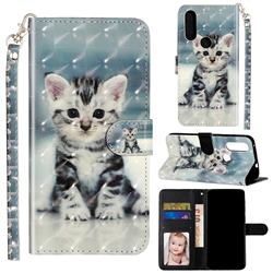 Kitten Cat 3D Leather Phone Holster Wallet Case for Motorola Moto P40 Power