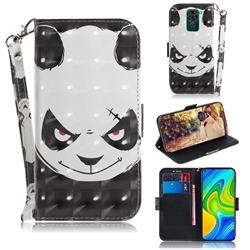 Angry Bear 3D Painted Leather Wallet Phone Case for Xiaomi Redmi 10X 4G