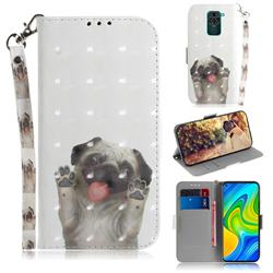 Pug Dog 3D Painted Leather Wallet Phone Case for Xiaomi Redmi 10X 4G